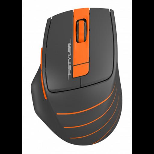 Мышь беспроводная A4Tech Fstyler FG30S grey/orange (USB, оптическая, 2000dpi, 6but, silent) (FG30S ORANGE) фото 1