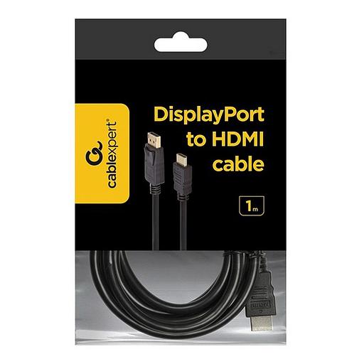 Кабель DisplayPort-HDMI Gembird/Cablexpert CC-DP-HDMI-1M (1м, 20M/19M, черный, экран, пакет) (CC-DP-HDMI-1M) фото 2