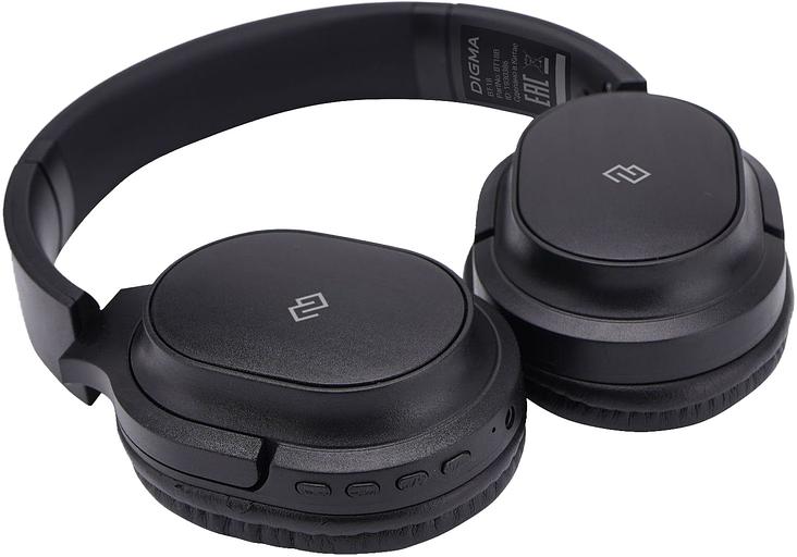Гарнитура накладные Digma BT-18 черный/черный беспроводные bluetooth оголовье (BT18B) фото 3