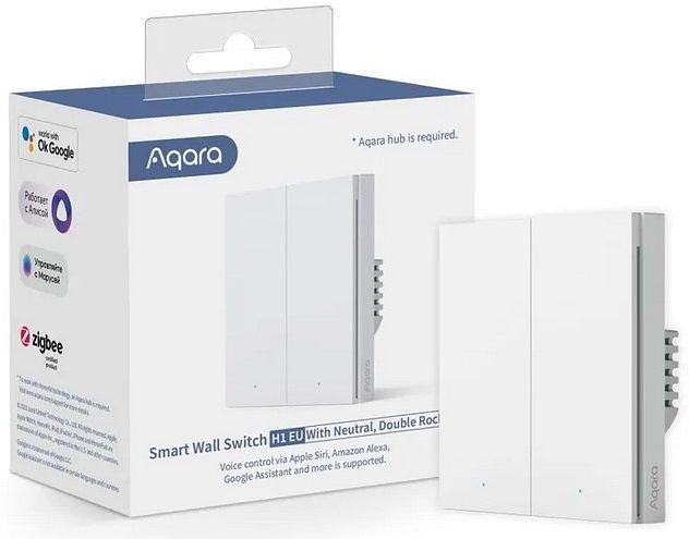 Умный выключатель Aqara H1 EU 2-хкл. серый (WS-EUK04GR) фото 3