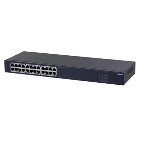 DAHUA DH-SF1024 24-портовый неуправляемый коммутатор, 24xRJ45 100Mb, коммутация 4.8 Гбит/с, MAC-таблица 8К, металл фото 1