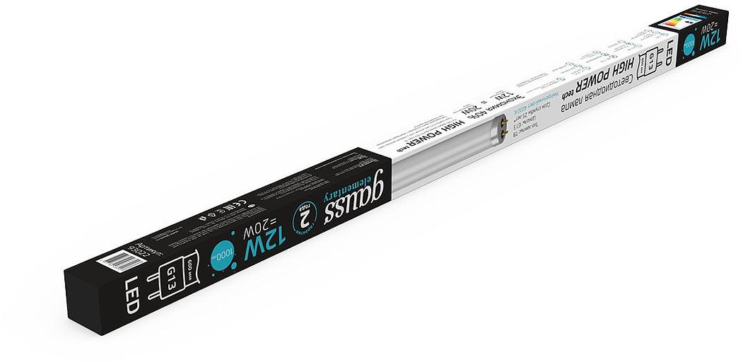 Лампа светодиодная Gauss Elementary 93022 12Вт цок.:G13 трубка 180B 4000K св.свеч.бел.нейт. (упак.:1шт) фото 5