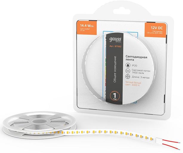 Лента светодиод. Gauss Basic 3м (BT082) фото 1