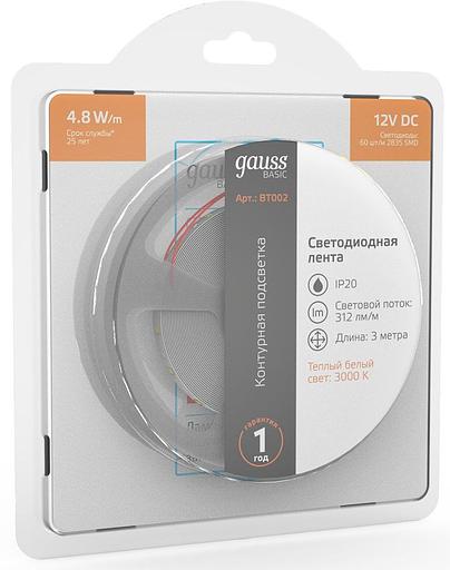 Лента светодиод. Gauss Basic 3м (BT002) фото 3