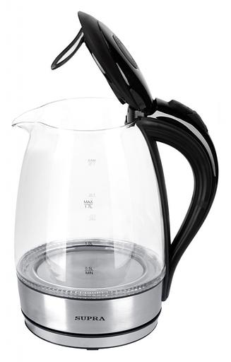 Чайник электрический Supra KES-2001 1.7л. 2200Вт черный/серебристый (корпус: стекло) фото 4