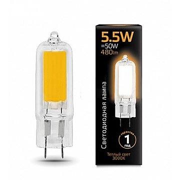 GAUSS 107807105 Светодиодная лампа LED G4 AC220-240V 5.5W 480lm3000K Glass 1/10/200 фото 1