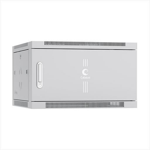 Cabeus SH-05F-6U60/35m Шкаф телекоммуникационный настенный 19" 6U 600x350x368mm (ШхГхВ) дверь металл, цвет серый (RAL 7035) (SH-05F-6U60/35m) фото 1