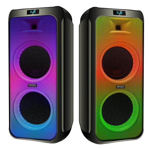 Ginzzu GM-215 {80Вт, LED-дисплей, TWS, 60Гц- 18кГц, USB-flash, microSD-card, FM-радио, пульт ДУ, батарея 7,4В/5400мАч} фото 1