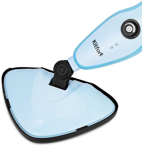 Швабра паровая Kitfort КТ-1046 1500Вт голубой фото 6