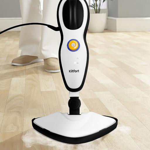 Швабра паровая Kitfort КТ-1045 1500Вт белый/черный фото 5