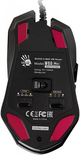 Мышь A4Tech Bloody W60 Max черный оптическая (10000dpi) USB (7but) фото 8