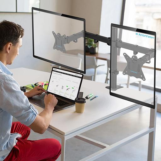 Кронштейн для мониторов Kromax CASPER-508 черный 10"-32" макс.10кг настольный поворот и наклон фото 6