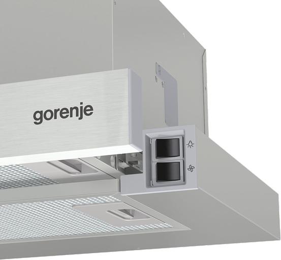 Вытяжка встраиваемая Gorenje TH606E4X нержавеющая сталь управление: кнопочное (1 мотор) фото 4