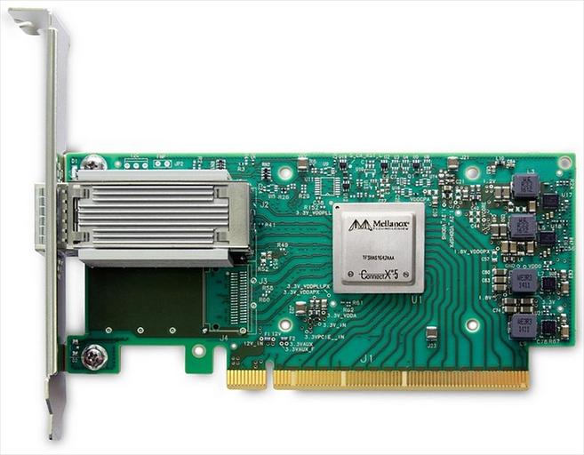 Адаптер Mellanox ConnectX-5 EN network interface card, 100GbE single-port QSFP28, PCIe Gen 3.0 x16, tall bracket, 1 year (MCX515A-CCAT) фото 1