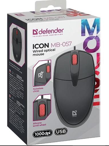 Мышка USB OPTICAL ICON 3D MB-057 BLACK 52057 DEFENDER фото 3