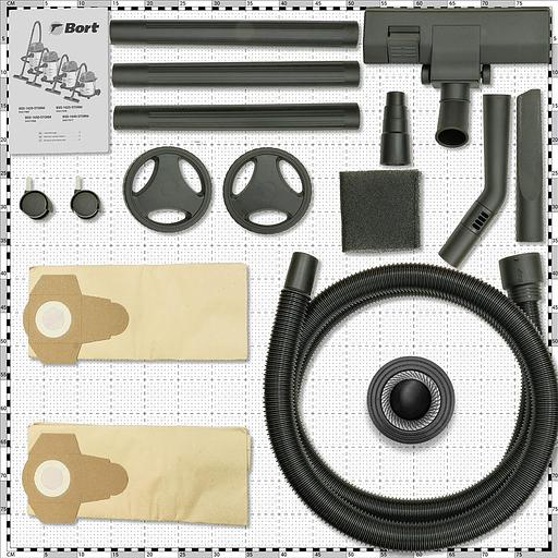 Bort Пылесос для сухой и влажной уборки BSS-1620-STORM {бак 20 л; 1600 Вт; шланг 3 м; всасывание 270 Вт; Уровень шума 78 дБ; Вес изделия 6,13 кг; Напряжение 220 В; гарантия 2 г} [93417487] фото 4