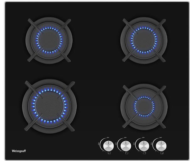 Газовая варочная поверхность Weissgauff HG 640 BG черный фото 1