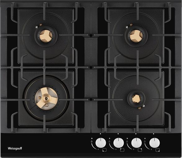 Газовая варочная поверхность Weissgauff HGG 6445 BL Volcano Burner черный фото 1