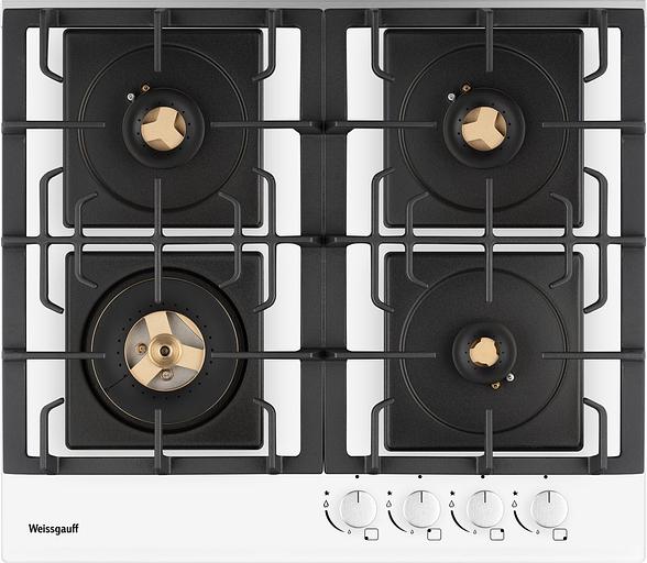 Газовая варочная поверхность Weissgauff HGG 6445 WH Volcano Burner белый фото 1