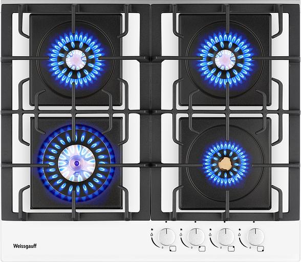 Газовая варочная поверхность Weissgauff HGG 6445 WH Volcano Burner белый фото 2