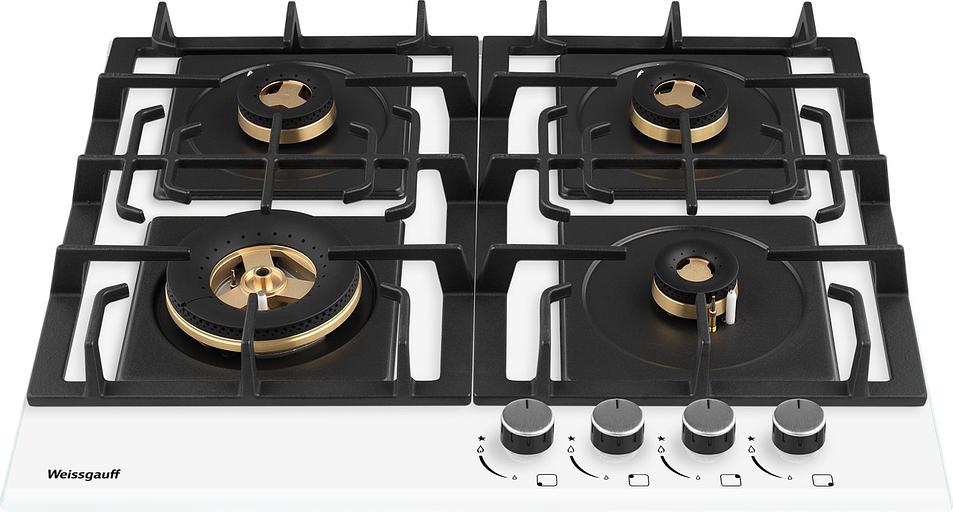 Газовая варочная поверхность Weissgauff HGG 6445 WH Volcano Burner белый фото 3