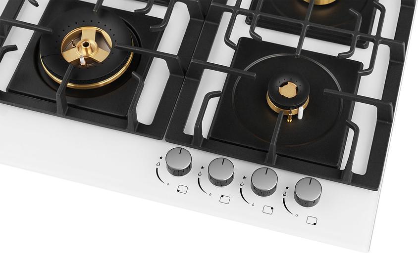 Газовая варочная поверхность Weissgauff HGG 6445 WH Volcano Burner белый фото 4