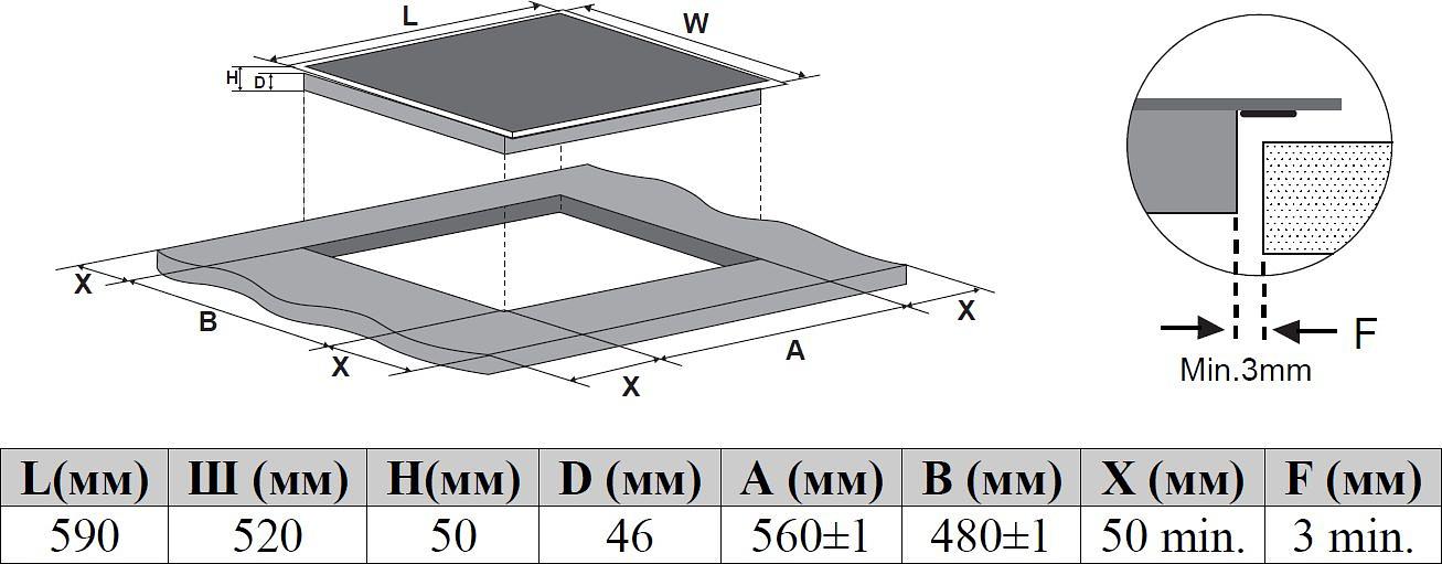 Индукционная варочная поверхность Weissgauff PREMIUM HI 649 Dual Flex черный фото 5