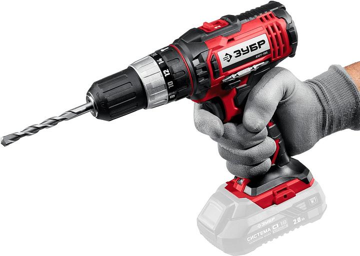 Дрель-шуруповерт Зубр ДШУ-185 аккум. патрон:быстрозажимной фото 2