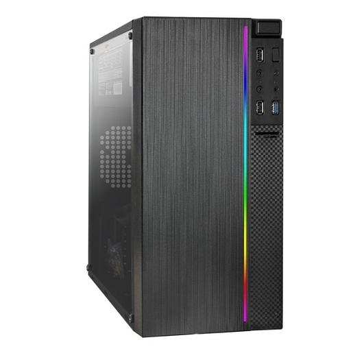 Exegate EX296070RUS Корпус Minitower ExeGate mEVO-9301-EVO800 (mATX, БП EVO800RGB с вент. 12см, с окном, 2*USB+1*USB3.0, HD аудио, черный, с RGB подсветкой) фото 1