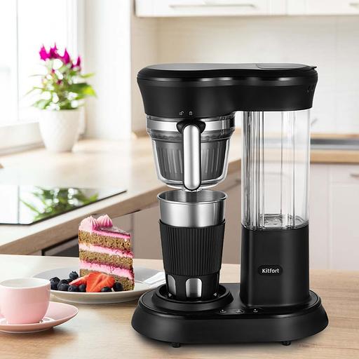 Кофемашина Kitfort КТ-7141 600Вт черный/нержавеющая сталь фото 2