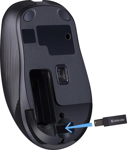 Мышка USB OPTICAL WRL GASSA MM-105 BLACK DEFENDER фото 3