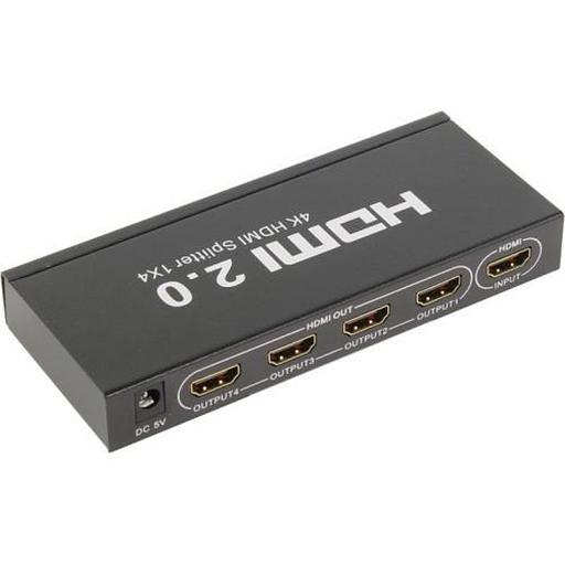ORIENT HSP0104HL-2.0, HDMI 4K Splitter 1->4, HDMI 2.0/3D, UHDTV 4K/ 60Hz (3840x2160)/HDTV1080p, HDCP2.2, внешний БП 5В/2.0А, метал.корпус (30680) фото 1