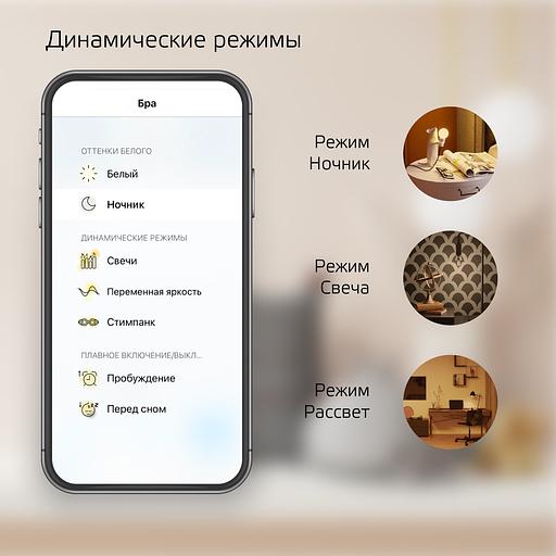 Умная лампа Gauss Smart Home ST64 E27 (упак.:1шт) (1290112) фото 6