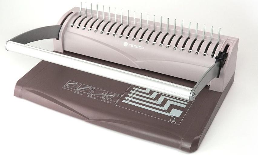 Переплетчик Heleos БП13пс коричневый (БП13ПСК) A4/перф.13л.сшив/макс.450л./пластик.пруж. (6-51мм) фото 1