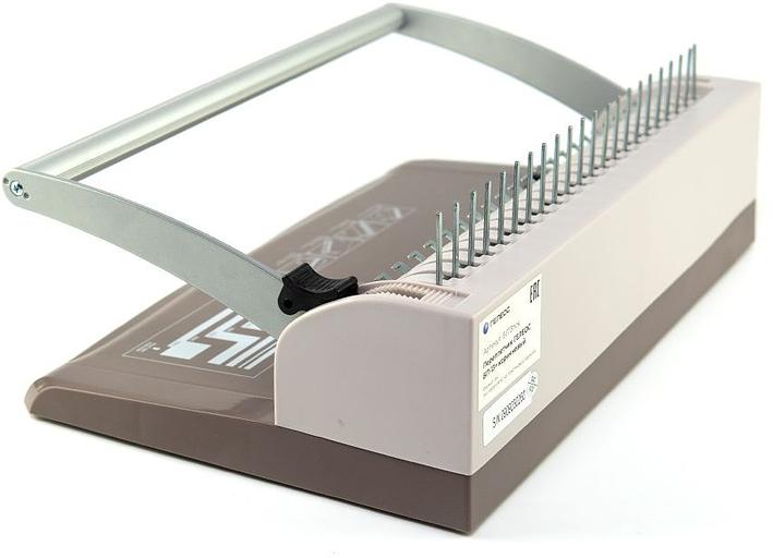 Переплетчик Heleos БП13пс коричневый (БП13ПСК) A4/перф.13л.сшив/макс.450л./пластик.пруж. (6-51мм) фото 3