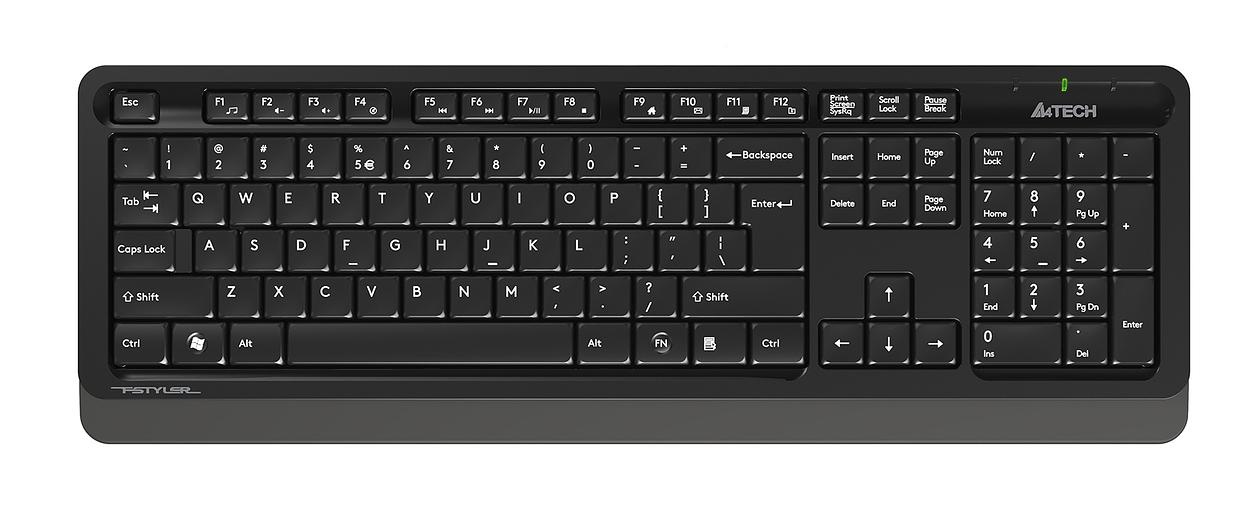 Клавиатура + мышь A4Tech Fstyler FG1010S клав:черный/серый мышь:черный/серый USB беспроводная Multimedia (FG1010S GREY) фото 2