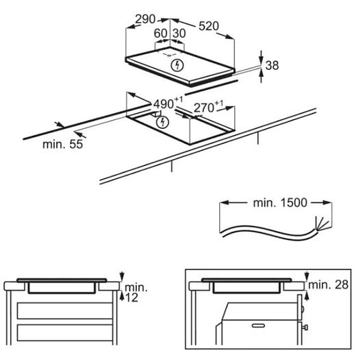 Варочная поверхность AEG HRB32310CB черный фото 6