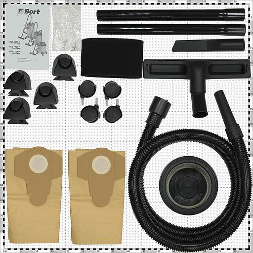 Bort Пылесос для сухой и влажной уборки BSS-1220-P [93417449] { 1200 Вт, вместимость 20 л, 67 л/сек, 6,6 кг, набор аксессуаров 8 шт } фото 6