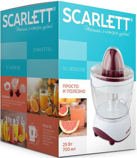 Соковыжималка цитрусовая Scarlett SC-JE50C06 25Вт рез.сок.:700мл. белый/коричневый фото 7