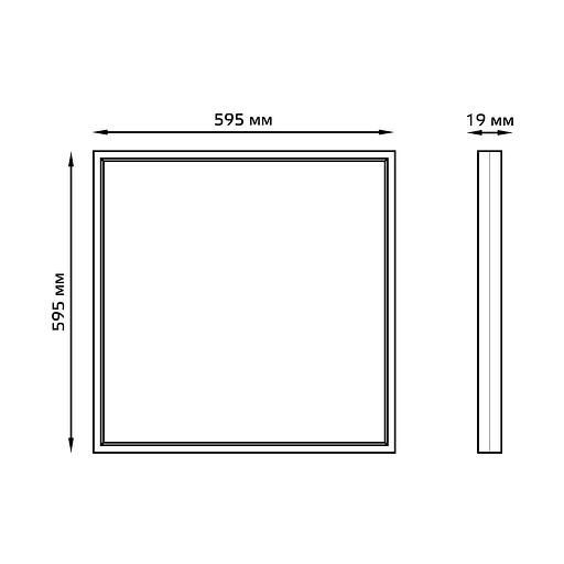 Светильник светодиодный универсальный LED ДВО 36 Вт 3150 Лм 6500К 595х595х19 мм IP20 матовый Офис Gauss Gauss 842123340 фото 7