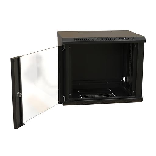 Шкаф настенный 19-дюймовый 19'''' 12U 650x600х450мм стеклянная дверь с перфорацией ручка с замком черный RAL 9004 WRline '''' WRline 520245 фото 3