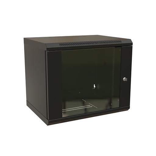 Шкаф настенный 19-дюймовый 19'''' 12U 650x600х450мм стеклянная дверь с перфорацией ручка с замком черный RAL 9004 WRline '''' WRline 520245 фото 4