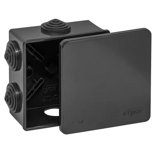 Коробка распределительная для открытой проводки, 85х85х40мм (черная) УХЛ1 RUVinil 67040Ч фото 1