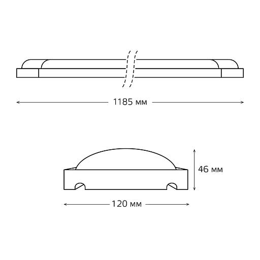 Светильник светодиодный линейный LED ДПО 36 Вт 3500 Лм 4000К 1185х120х46 мм IP20 сталь матовый WLF-4 Gauss Gauss 844611236 фото 5