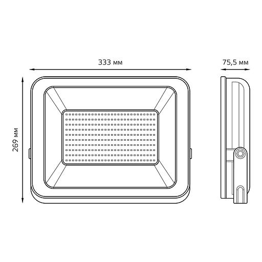 Прожектор светодиодный LED ДО-200 Вт 17000 Лм 6500К IP65 333х269х76 мм Elementary Gauss Gauss 613100200P фото 6