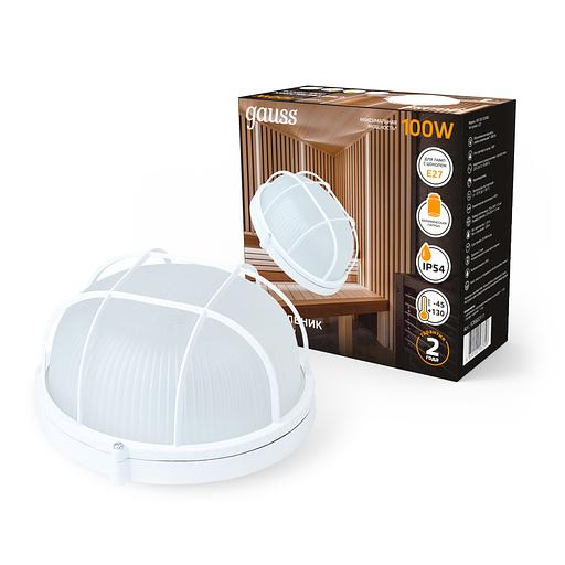 Светильник НБП под лампу E27 1х100 Вт 220-230В IP54 240х115 мм Белый Gauss Gauss 926602111 фото 2