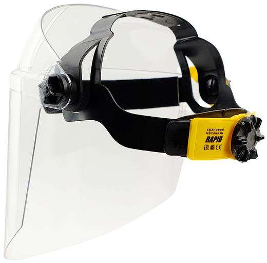 Щиток защитный лицевой НБТ2 ВИЗИОН TITAN (прозрачный козырек из ударопрочного и термостойкого материала STRONG, экран из ударопрочного и термостойкого поликарбоната 2 мм (220х385мм), крепление RAPID с мягким обтюратором,-50°C + 130°C ) РОСОМЗ 424390 фото 2