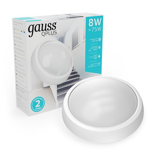 Светильник светодиодный накладной LED ДБП 8 Вт 670 Лм 4000К d175х76 мм IP54 круг ECO Gauss Gauss 141411208 фото 3