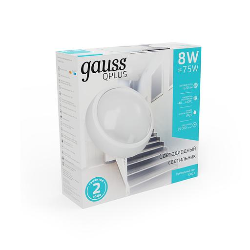 Светильник светодиодный накладной LED ДБП 8 Вт 670 Лм 4000К d175х76 мм IP54 круг ECO Gauss Gauss 141411208 фото 4