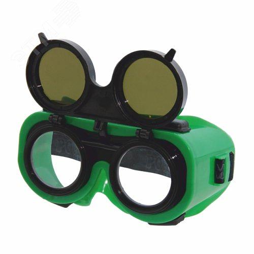 Очки защитные закрытые с непрямой вентиляцией ЗНД2 ADMIRAL (6) (для газосварки и газорезки, с откидным блоком стеклодержателя светофильтров, степень затемнения 6DIN) РОСОМЗ 23232 фото 1